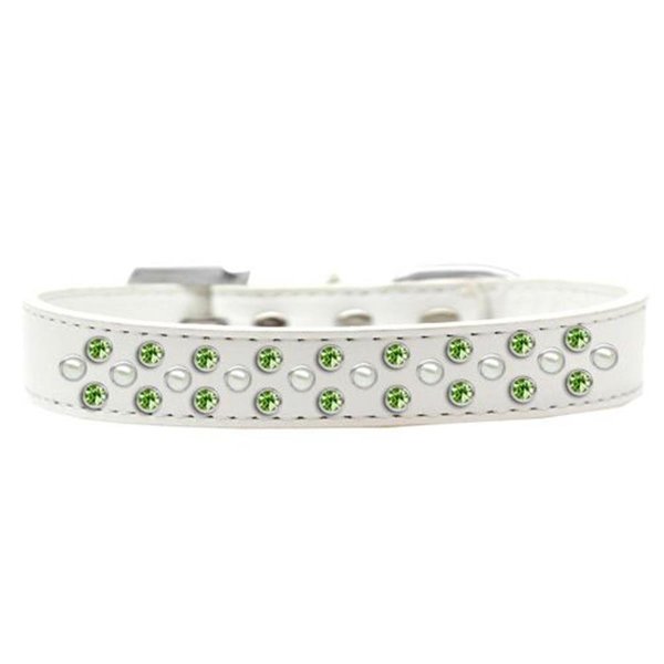 Unconditional Love Sprinkles Pearl & Lime Green Crystals Dog CollarWhite Size 12 UN847402
